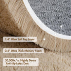 4x6 Ft Shag Beige Rugs for Bedroom Living Room, Ultra Soft Fluffy Furry Area Rugs for Playroom Indoor Floor, Aesthetic Carpet for Kids Home Decor