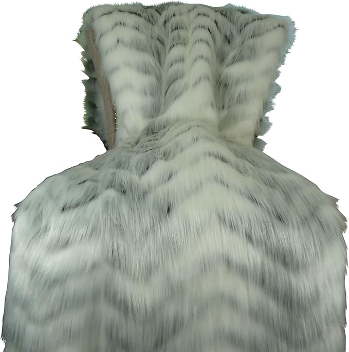 White Fox Faux Fur Throw Blanket & Bedspread - White Gray Fox Fur Throw - Luxury Fox Faux Fur - Soft Faux Fur Blanket, Handmade in USA, 16483