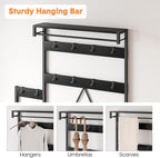 IDEALHOUSE Parent-Child Coat Rack Shoe Bench Hall Tree with Bench and Shoe Storage Industrial Coat Tree Entryway Large Organizer with Shoe Rack, Storage Cubbies, Hooks, and Top Shelf