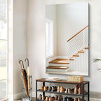 Frameless Mirror, 60x36 Large Bathroom Mirrors for Wall, Upgraded Shatterproof Rectangle Vanity Mirror Over Sink with Polished Edge for Bathroom,Bedroom,Living Room and Entryway