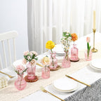 Bud Vases in Bulk 30, Small Vase for Flowers, Small Flower Vase for Centerpieces, Pink Glass Vases for Centerpieces, Mini Vintage Vases for Wedding Table Decor