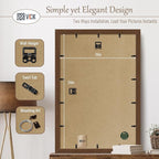 VCK 16x24 Picture Frame 3 Pack, Brown Wood Poster Frame with Exclusive Wood Grain, Wall Mounting Hanging