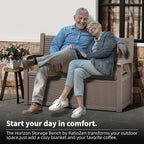 80 Gallon Storage Bench Deck Box, Waterproof and Lockable Outdoor Storage Furniture for Patio, Garden, and Porch – Perfect for Storing Garden Tools and Cushions (Gray)