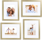Sheffield Home 4 Piece Gallery Wall Frame Set, 8x10 Inch, Gold