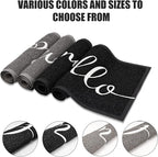 Door Mat, Durable Welcome Mat Low Profile Floor Mat Front Doormat Non Slip Mats Entrance Rectangular Doormat, for Entryway, Patio, High Traffic Areas (30"x17.5",Black)
