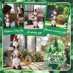 Garden Gnome Statue with Solar Lights Garden Sculptures Funny Triple Gnome Outdoor Patio Lawn Yard Balcony Garden Home Decor Birthday Gifts for Women Mom Grandma 12 in Fall Gnome