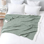 MIULEE Green Super Soft Throw Blanket for Bed, Twin Size Cozy Fluffy Warm Blankets Knit Blankets for Couch, Sofa, Chair, Living Room, Camping, Picnic, 60 x 80 inch