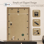 VCK 14x22 Picture Frame 3 Pack - Brown Walnut, Natural Textured Solid Wood Frame, Wall Gallery Frame