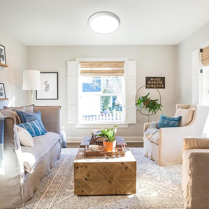 SunRider 4-Pack 9 Inch LED Flush Mount Ceiling Light, 2300LM, 5000K Daylight White, 20W Dimmable Modern Slim Round Flat Ceiling Lights for Hallway