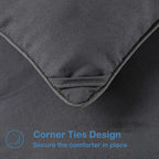EASELAND Twin XL Down Alternative Comforter - Quilted Duvet Insert for All Seasons, Soft Lightweight with Corner Tabs, Summer Winter Warm Bedding, Dark Grey 68×92 Inches