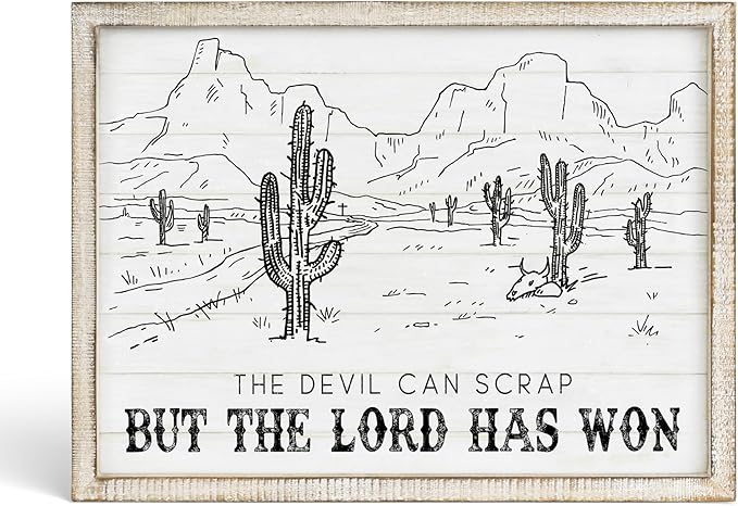 Putuo Decor Bohemian Western Wall Decor, Artistic Cowboy Prints, Square Wall Pediments for Living Room and Hallway (Cactus)