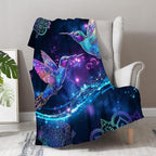 Aimego Hummingbird Gifts Blanket for Women Girls Adults Mom Print Throw Floral Bird Colorful Flowers Bedroom Living Room Decor Birthday Mother's Day Soft Cozy Throw Lightweight Blanket 50"x60"