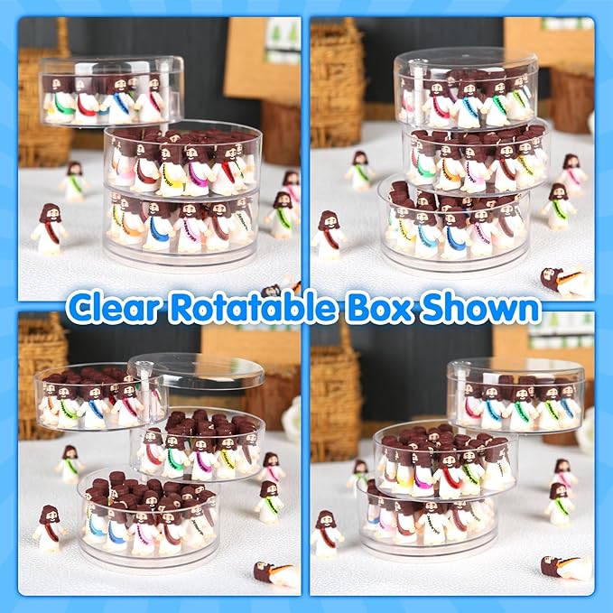 80 Pcs Mini Jesus, Little Jesus Figures to Hide Tiny Figurines in Bulk and Pocket Seek Religious Gifts for Easter Egg Stuffers Fillers Sunday School Baptism Christ Savior Craft