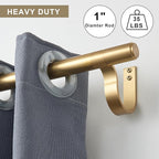 Curtain Rods for 28-161” Windows, Splicing Construction, 1” Adjustable Drapery Rod with Aluminum Alloy Brackets and Finials for Window, Sliding Door, Patio, Living Room Decoration, Brushed Gold