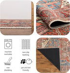 Keen Home Design 9x12 Rug - Machine Washable Area Rug with Non-Slip Backing, Ideal for Living Room, Dining Room, Bedroom - Vintage, Easy Clean, Durable, Low Pile Rug - (9' x 12')