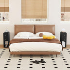 Narrow Nightstand with 2 Drawers, Small Bedside Tables, Mid-Century Modern Slim Night Stand with Storage, Wooden End Table for Small Spaces, Bedroom, Living Room (Black-1PCS)