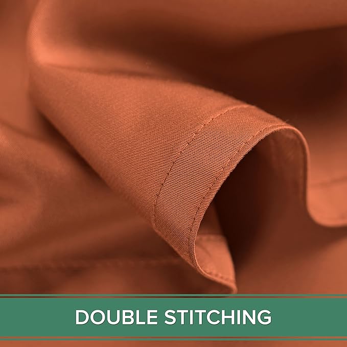 Split King Sheets by Pure Bamboo, Genuine 100% Organic Viscose Derived from Bamboo Bed Sheet Set, Soft & Cooling, Double Stitching *Not for Split Top (Split King, Terracotta)