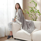 Snuggle Sac Grey Throw Blankets for Couch, Super Soft Warm Blankets Cozy Knit Fuzzy Plush Lightweight Throws for Sofa, Bed,Living Room, Dark Grey, 50x60 inches