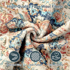 Topllen Washable Area Rug - Area Rug 6'x9' Boho Soft Living Room Rug, Non-Slip Large Area Rugs Indoor for Dining Room Livingroom Bedroom, Vintage Rug (Multi, 6x9ft)