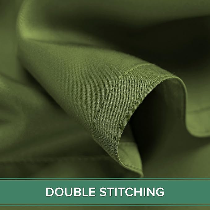 California King Sheets by Pure Bamboo, Genuine 100% Organic Viscose Derived from Bamboo Bed Sheet Set, Soft & Cooling, Double Stitching, Lifetime Quality Promise (California King, Pesto)