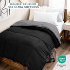 Bare Home Twin/Twin Extra Long Comforter - Reversible Colors - Goose Down Alternative - Ultra-Soft - Premium 1800 Series - All Season Warmth - Bedding Comforter (Twin/Twin XL, Black/Grey)