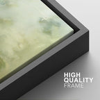 SIGNFORD Framed Canvas Print Wall Art Set Soft Green Abstract Contemporary Neutral Landscape Illustration Modern Art Decorative Nordic Nature for Living Room, Bedroom, Office - 16"x24"x2 Black