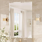 TokeShimi 24x36 Beveled Wall Mirror Decorative, Bathroom Vanity Mirrored with 1" Beveled Edge, Shatterproof Modern Frameless Mirror Bathroom Rectangle for Living Room, Entryway, Restroom