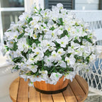 Ivydale Artificial Flowers for Outdoors, 4 Bundles Fake Bougainvillea Flower UV Resistant Silk Flowers for Outside, Outdoor Faux Plants for Planter Patio Porch Window Garden Home Decoration (White)