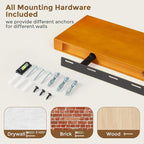 Marsmiles Floating Shelves for Wall - 36 Inch Rustic Wood Floating Shelves Set of 2-36 Inch Wide x 7.7 Inch Deep x 1.6 Inch Thick Wooden Shelves for Room Wall