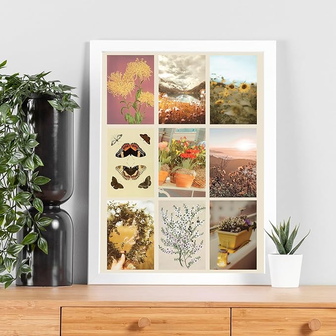 Artivo Wall Collage Kit Aesthetic Pictures, Cottagecore Wall Collage Kit, Bedroom Decor for Teen Girls, Nature Boho Collage Kit for Wall Aesthetic Posters, 50 Set 4x6 inch, Photo Collection