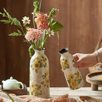 Levvohd Autumn Ceramic Vase Set of 3, Vintage Small Vases for Decor Home Your Kitchen Bedroom Living Room Bathroom Shelf Centerpiece Table Decorations (H 9.5" + H7.7 + H5.9)