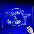 Personalized Beer O'Clock Neon Sign, Custom Wall Sign for Home Bar, Man Cave, Pub, Game Room, LED Beer Light Decor (Cocktail Bar 02)