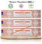 Satya Positive Vibes Incense Sticks, Satya Bng (Bangalore) Insenses 15gmx3 Pack (45 GMS) with Raajsee Incense Holder Bundle, Satya Nagchampa Natural Incense