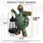 Turtle Garden Statue Outdoor Décor with Solar Lights Lantern,Turtle Solar Light Figurines Outside Decorations for Yard，Lawn,Patio, Balcony, Unique Housewarming Gifts