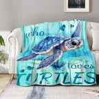 Aimego Sea Turtle Blanket Gifts for Women Men Kids Boys Girls Ocean Animal Turtle Lovers Bedroom Living Room Decor Soft Plush Cozy Bed Couch Fleece Throw Blanket 50"x60"