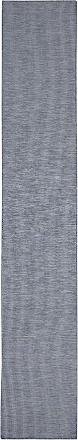 Nourison Positano Indoor/Outdoor Navy Blue 2'2" x 12' Area Rug, Easy Cleaning, Non Shedding, Bed Room, Living Room, Dining Room, Backyard, Deck, Patio (2x12)