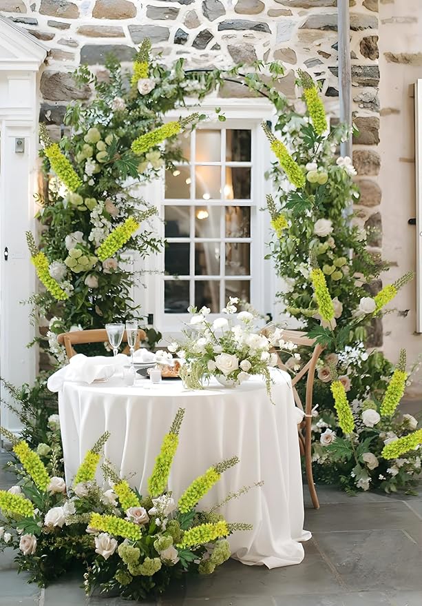 6PCS Delphinium Artificial Flowers 29.5" Realistic Green Silk Flowers Faux Snapdragon Flowers Long Stem Fake Hyacinth for Tall Vase Wedding Home Garden Decor (Green)