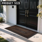 Yimobra Welcome Mat, Heavy Duty Sturdy Door Mats for Home Entrance Outdoor Indoor, Front Doormat for Outside Patio Floor Entry Porch Garage Office, Waterproof, Low Profile, 47 x 24, Coffee