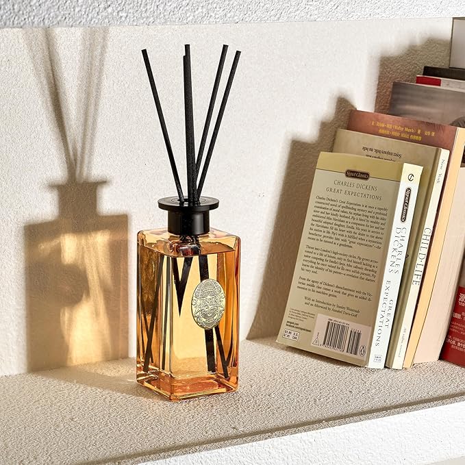 M&SENSE 10.14 oz Large Reed Diffuser Set | Cinnamon Vanilla Scent Oil Diffuser with Sticks |Hotel Collection Non-Toxic Essential Oil |for Bedroom Bathroom Living Room