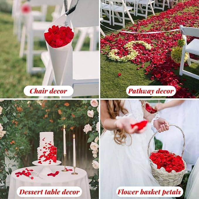 1500+ Real Dried Red Hydrangea Flower Petals - 1.06 oz Natural Preserved Petals for Wedding, Party Confetti,Proposal Decor