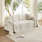 Boho Couch Cover Washable Sectional Couch Covers for Dogs Reversible Sofa Slipcover for 2 or 3 Cushion Couch Pet Friendly Furniture Protector (2# Khaki, 71" x 118")