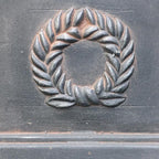 VISIBLE Classic Garden Urn Planter with Pedestal, Black Antique Finish, Cement Fiber Material, Decorative Leaf Pattern, 22 Inch Height, Indoor Outdoor Use, Delivered from Local Warehouse (Black)