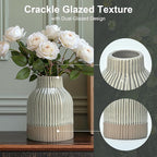 Ceramic Vase Flower Vase Double Glazed Crackle Finish Decorative Vase Modern Style for Flowers Pampas Grass Indoor Living Room Dining Table Office Home Decor