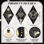 Sintuff 6 Pieces Halloween Gothic Wall Decor Boho Sun Moon Phases Wall Art Gothic Minimalist Stars Sun Hanging Wooden Home Decor Farmhouse Pediments for Gallery Living Bedroom Room(Mysterious)