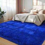 Soft Plush Shag Rug 5x7, Ultra Fluffy Rug for Living Room Bedroom, Non-Slip Fuzzy Large Area Rug for Living Room, Carpet for Girl Boy Kids, Modern Indoor Home Decor Aesthetic, Bright Blue