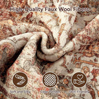 Topllen Washable Area Rug - Area Rug 6'x9' Boho Soft Living Room Rug, Non-Slip Large Area Rugs Indoor for Dining Room Livingroom Bedroom, Vintage Rug (Khaki, 6x9ft)