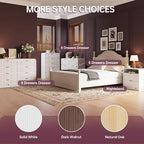 FURSUN 24" Fluted Nightstand Set of 2 with Charging Station, Wooden End Table with 2 Drawers Storage, Curved Profile Design, Modern Bedside Cabinet for Bedroom Living Room, White