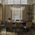 Modern Black Rectangle Crystal Tree Branch Chandelier, 55" 16-Light K9 Crystal Chandeliers for Dining Room, Rectangular Dining Room Chandelier Over Table,for High Ceiling,Kitchen