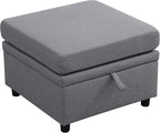 Ottoman Rectangular Storage Ottoman Bench, Footrest Stool Footstool with Lid for Living Room, Bedroom, Entryway, Dark Gray, 22.6"x23.2"x16.5"