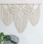 Achart Macrame Wall Hanging Large- Boho Wall Decor- large wall art- Wall Decor Living Room- Macrame Tapestry Boho Decor for Bedroom (Beige-Fringe)